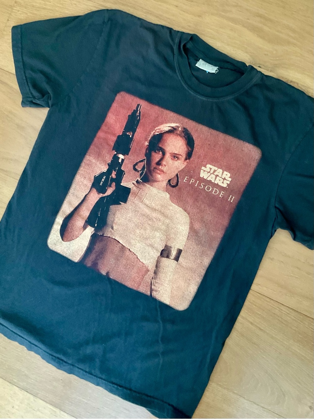 Star Wars Episode II Padme Amidala T-Shirt Black Medium Sci-Fi Movie 2002 Y2K - Picture 2 of 6